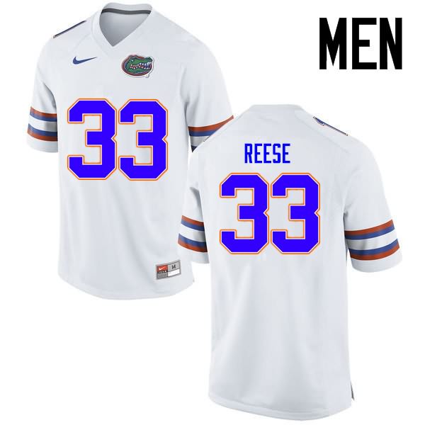 NCAA Florida Gators David Reese Men's #33 Nike White Stitched Authentic College Football Jersey SXQ8164XZ